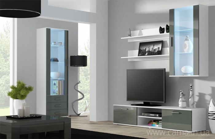 Гостиная Soho 6 белый/серый глянец Гостиная Soho 6 белый/серый глянец