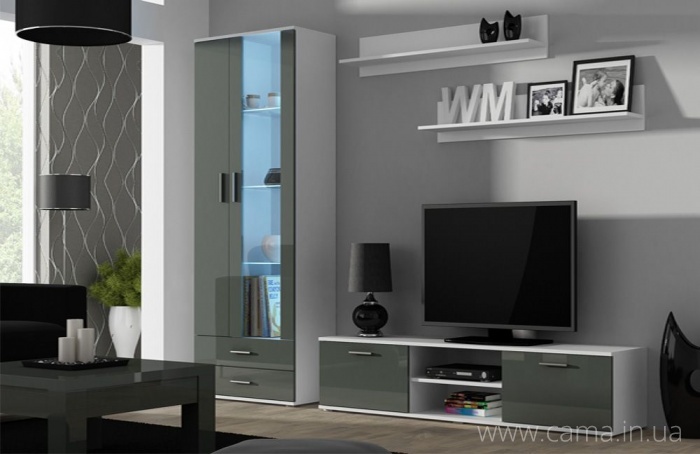 Гостиная Soho 8 белый/серый глянец