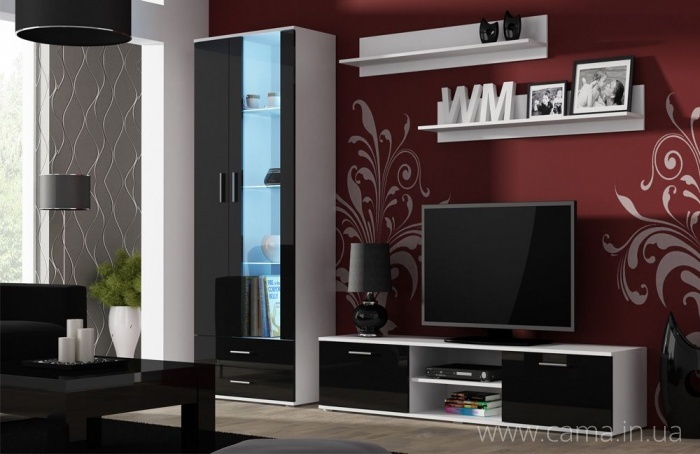 Гостиная Soho 8 белый/черный глянец