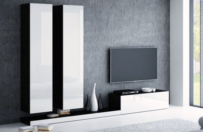 Гостиная Pixel 4 черный/белый глянец