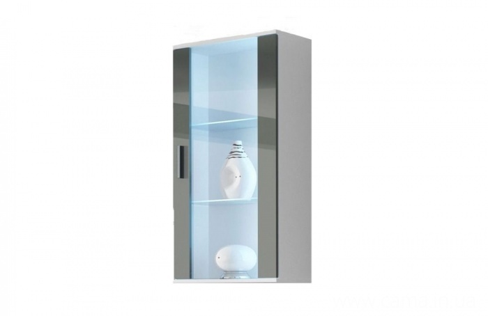 Витрина навесная Soho белый/серый глянец Витрина навесная Soho белый/серый глянец