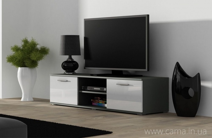 Тумба Тв Soho 140 серый/белый глянец Тумба Тв Soho 140 серый/белый глянец