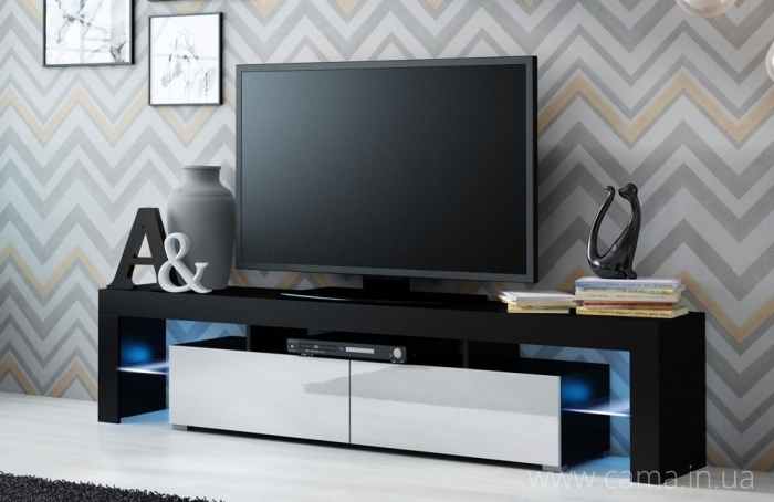 Тумба ТВ Solo - черный/белый глянец