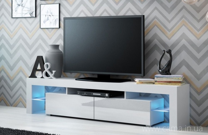 Тумба ТВ Solo - белый/белый глянец