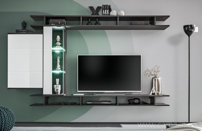 Гостиная Game Дуб Графит/Белый Глянец