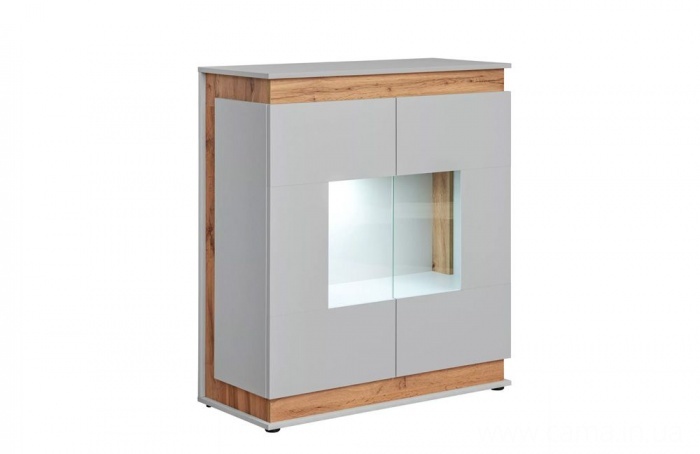 Витрина низкая BERLIN Артизан/Жемчужно-серый