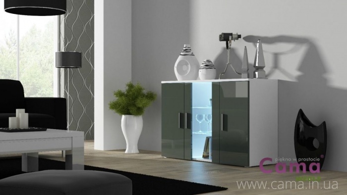 Комод Soho S7 белый/серый глянец