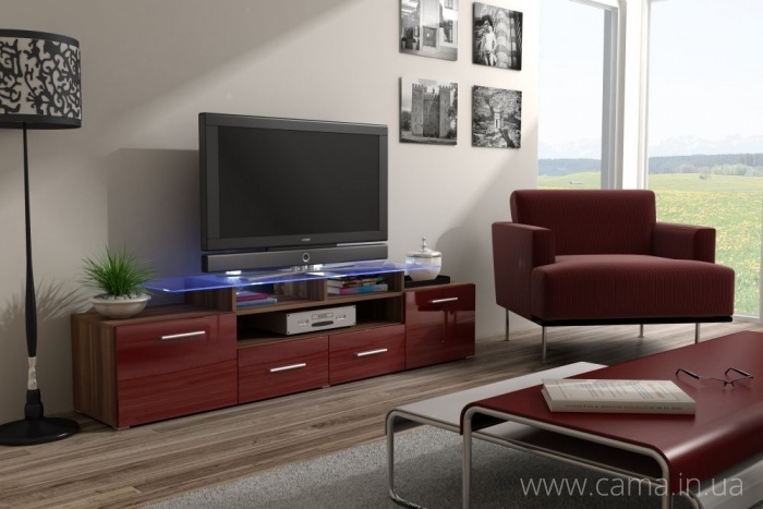 Комод Evora слива/бордо глянец Комод Evora слива/бордо глянец