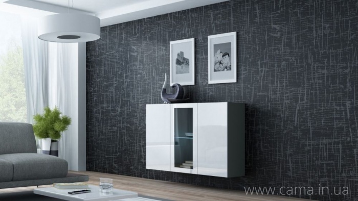 Комод Vigo 120 серый/ белый глянец Комод Vigo 120 серый/ белый глянец