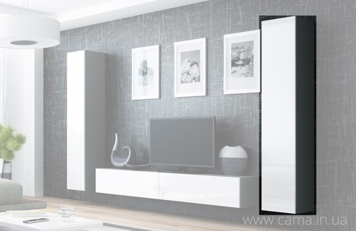 Пенал навесной Vigo 180 серый/белый глянец Пенал навесной Vigo 180 серый/белый глянец