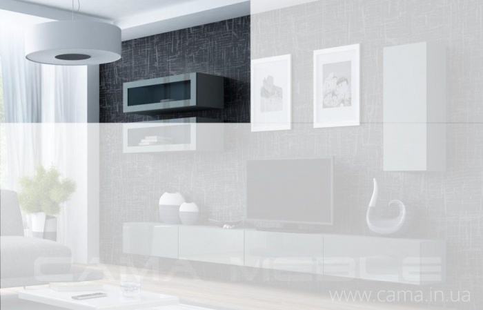 Витрина навесная Vigo 90 серый/серый глянец