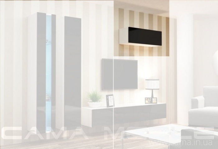 Пенал навесной Vigo 90 белый/черный глянец Пенал навесной Vigo 90 белый/черный глянец