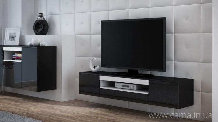 Тумба ТВ Viva белый/белый/черный